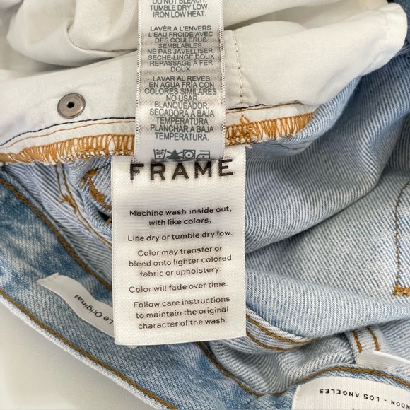 Frame Le Original Slim Straight Jean Distressed Light Wash Rigid Denim Clash 27 - Picture 16 of 16
